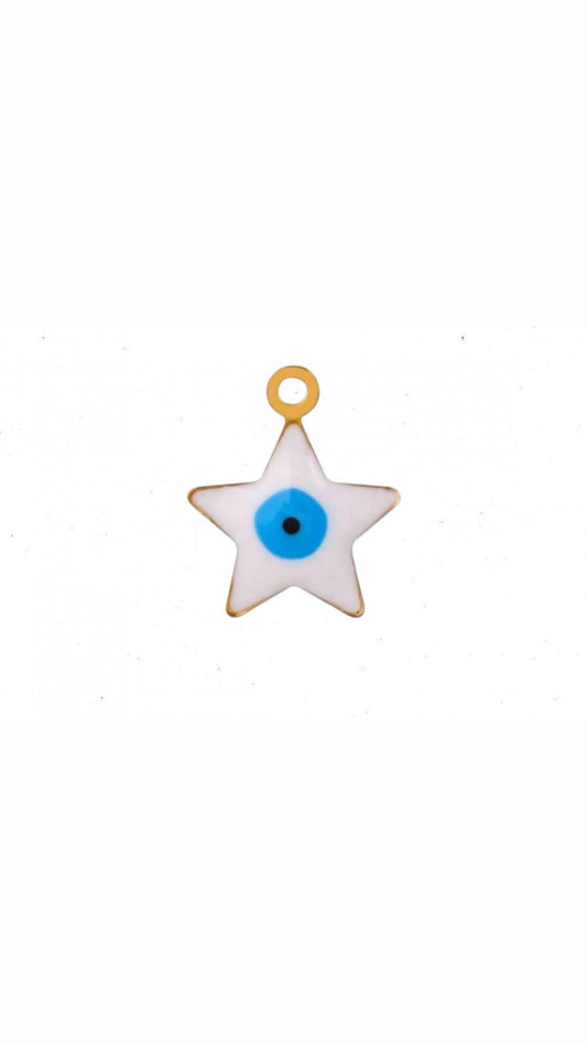 Evil Eye Star Charm | 18K Gold